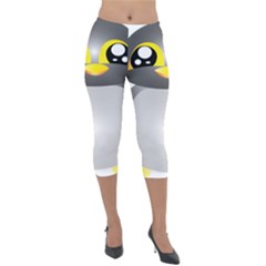 Cute Penguin Animal Lightweight Velour Capri Leggings  by Sudhe