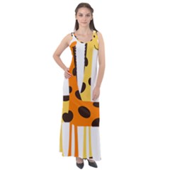 Giraffe Africa Safari Wildlife Sleeveless Velour Maxi Dress by Sudhe