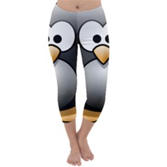 Penguin Birds Aquatic Flightless Capri Winter Leggings  by Sudhe