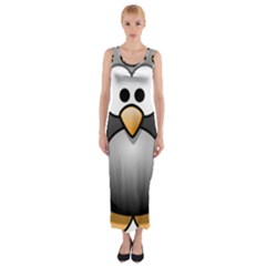 Penguin Birds Aquatic Flightless Fitted Maxi Dress by Sudhe