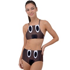 Dog Pup Animal Canine Brown Pet High Waist Tankini Set by Sudhe