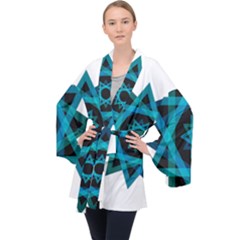 Transparent Triangles Velvet Kimono Robe