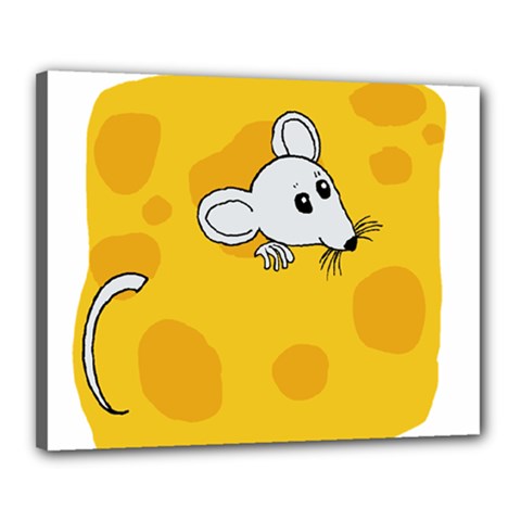 Rat Mouse Cheese Animal Mammal Canvas 20  X 16  (stretched) by Sudhe