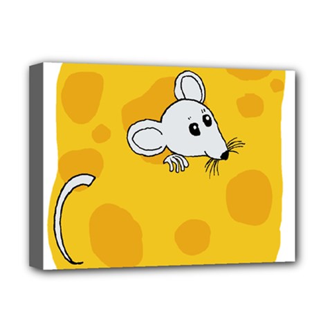 Rat Mouse Cheese Animal Mammal Deluxe Canvas 16  X 12  (stretched)  by Sudhe