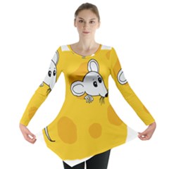 Rat Mouse Cheese Animal Mammal Long Sleeve Tunic  by Sudhe