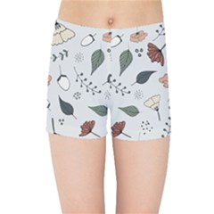 Grey Toned Pattern Kids  Sports Shorts