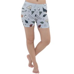 Grey Toned Pattern Lightweight Velour Yoga Shorts