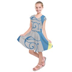 Ram Zodiac Sign Zodiac Moon Star Kids  Short Sleeve Dress by Sudhe