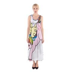 Unicorn Arociris Raimbow Magic Sleeveless Maxi Dress by Sudhe