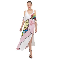 Unicorn Arociris Raimbow Magic Maxi Chiffon Cover Up Dress by Sudhe