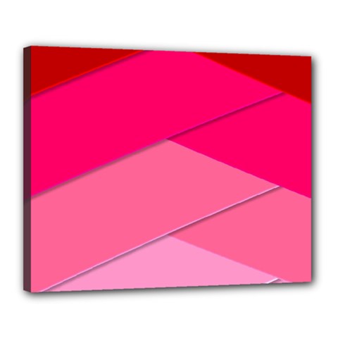 Geometric Shapes Magenta Pink Rose Canvas 20  X 16  (stretched)