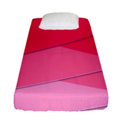 Geometric Shapes Magenta Pink Rose Fitted Sheet (single Size) by Sudhe