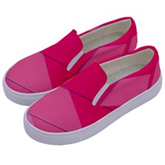 Geometric Shapes Magenta Pink Rose Kids  Canvas Slip Ons