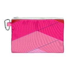 Geometric Shapes Magenta Pink Rose Canvas Cosmetic Bag (large) by Sudhe