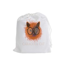 Cat Smart Design Pet Cute Animal Drawstring Pouch (large) by Sudhe