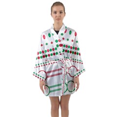 Christmas Borders Frames Holiday Long Sleeve Kimono Robe by Sudhe