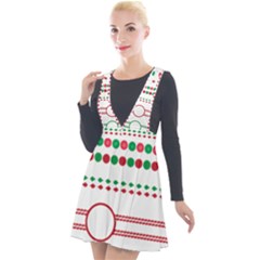Christmas Borders Frames Holiday Plunge Pinafore Velour Dress