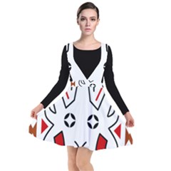 Traditional Art Torajan Pattern Plunge Pinafore Dress