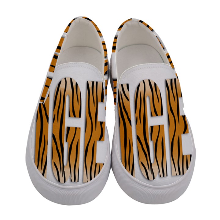 Tiger Bstract Animal Art Pattern Skin Women s Canvas Slip Ons