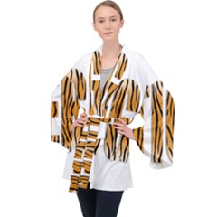 Tiger Bstract Animal Art Pattern Skin Velvet Kimono Robe by Sudhe