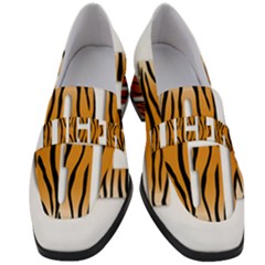 Tiger Bstract Animal Art Pattern Skin Women s Chunky Heel Loafers