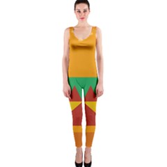 Burger Bread Food Cheese Vegetable One Piece Catsuit by Sudhe