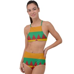 Burger Bread Food Cheese Vegetable High Waist Tankini Set by Sudhe