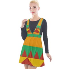 Burger Bread Food Cheese Vegetable Plunge Pinafore Velour Dress