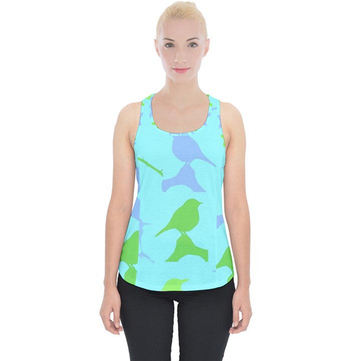 Bird Watching - Light Blue Green- Piece Up Tank Top