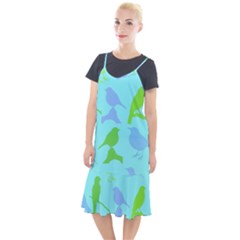 Bird Watching - Light Blue Green- Camis Fishtail Dress by WensdaiAmbrose