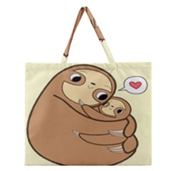 Sloth Zipper Large Tote Bag by Sudhe