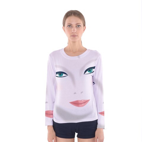 Face Beauty Woman Young Skin Women s Long Sleeve Tee by Sudhe