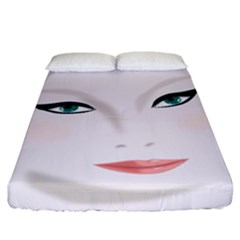 Face Beauty Woman Young Skin Fitted Sheet (california King Size) by Sudhe