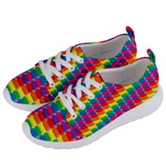 Rainbow 3d Cubes Red Orange Women s Lightweight Sports Shoes by Sudhe