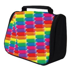 Rainbow 3d Cubes Red Orange Full Print Travel Pouch (small) by Sudhe