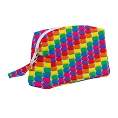 Rainbow 3d Cubes Red Orange Wristlet Pouch Bag (medium) by Sudhe