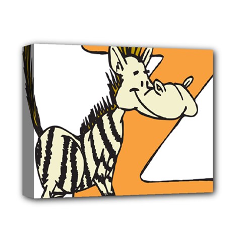 Zebra Animal Alphabet Z Wild Deluxe Canvas 14  X 11  (stretched)