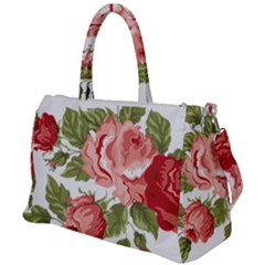 Flower Rose Pink Red Romantic Duffel Travel Bag by Sudhe