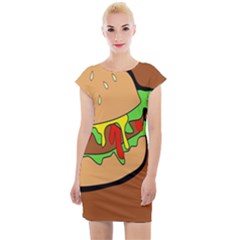 Burger Double Cap Sleeve Bodycon Dress by Sudhe
