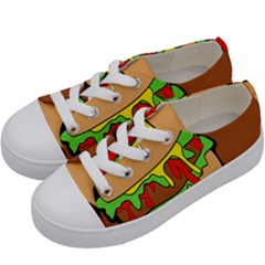 Burger Double Kids  Low Top Canvas Sneakers by Sudhe