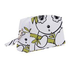 Panda China Chinese Furry Wristlet Pouch Bag (medium) by Sudhe