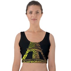 The Eiffel Tower Paris Velvet Crop Top by Sudhe