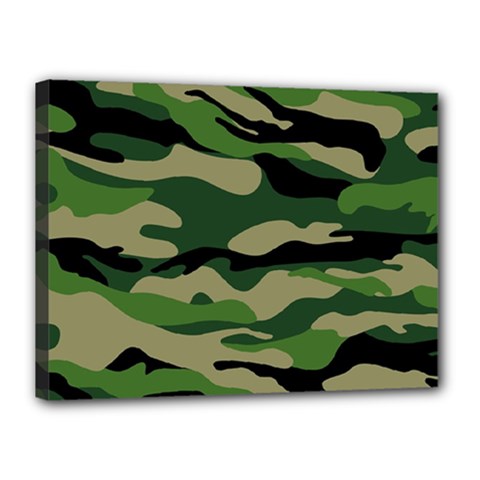 Green Military Vector Pattern Texture Canvas 16  X 12  (stretched) by Sudhe