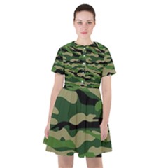 Green Military Vector Pattern Texture Sailor Dress by Sudhe