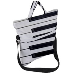 Keybord Piano Fold Over Handle Tote Bag by Sudhe