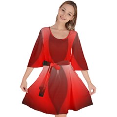 Red Eye Velour Kimono Dress