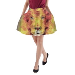 Fractal Lion A-line Pocket Skirt by Sudhe