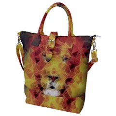 Fractal Lion Buckle Top Tote Bag by Sudhe