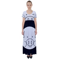 Pig Logo High Waist Short Sleeve Maxi Dress by Sudhe