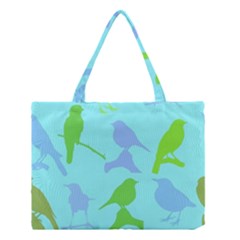 Bird Watching - Light Blue Green- Medium Tote Bag by WensdaiAmbrose